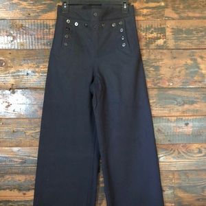 Vintage High Waisted Wide Leg Wool Sailor Pants